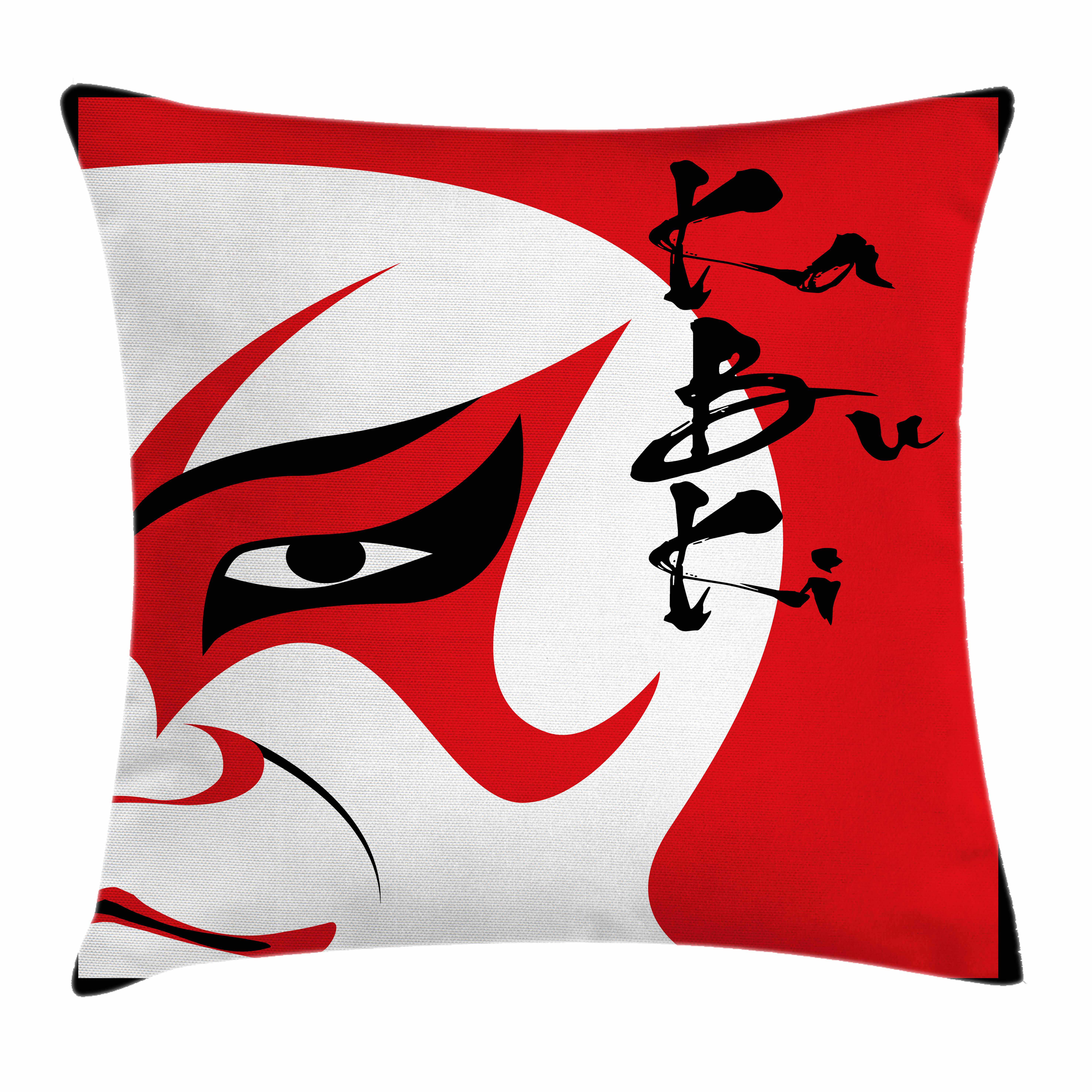 Ambesonne Kabuki Mask Asian Drama Face Square Pillow Cover Wayfair