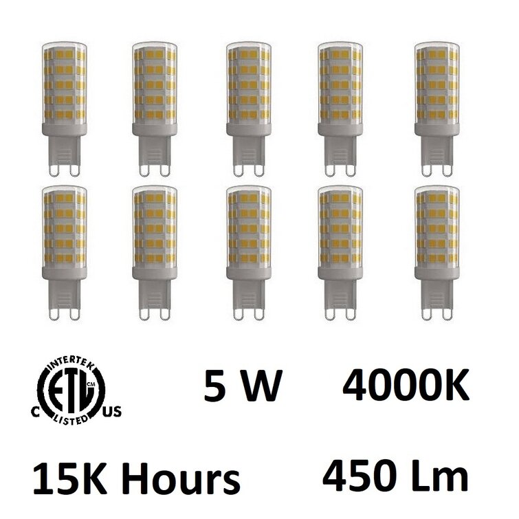 30W Halogen Equivalent 3000K／6000K AC200-240V G9 Non-Dimmable Bulbs For Home Lighting,10-Pack Equivalent 260LM Color : Cool white Light Bulbs LED Light Bulbs，G9 Base,3W 