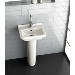 Pedestal Sink With Chrome Legs Wayfair Pro Vitreous China 18 Pedestal Bathroom Sink With Overflow