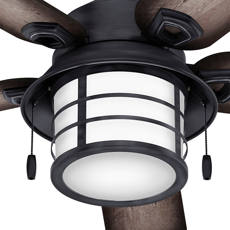 Hunter Fan 54 Key Biscayne 5 Blade Outdoor Ceiling With Pull Hunter Fan 54 Key Biscayne 5 Blade
