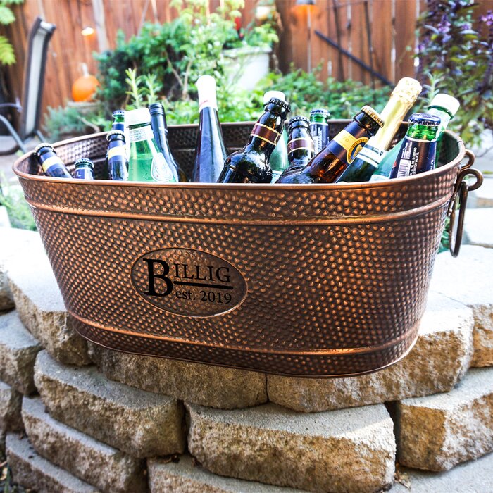 Personalized Hammered Beverage Tub