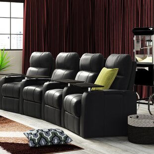 Leather Home Theater Row Seating (Row Of 4) By Latitude Run