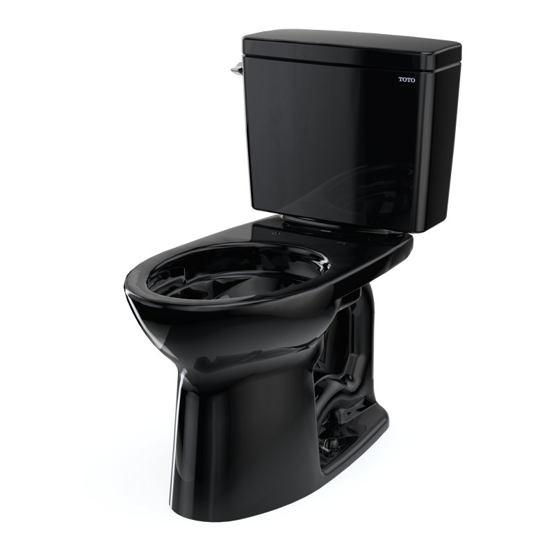 Drake® 1.6 GPF Elongated Two-Piece Toilet with Tornado Flush (Seat Not Included) Finish: Ebony, Rough-In Size: 12"