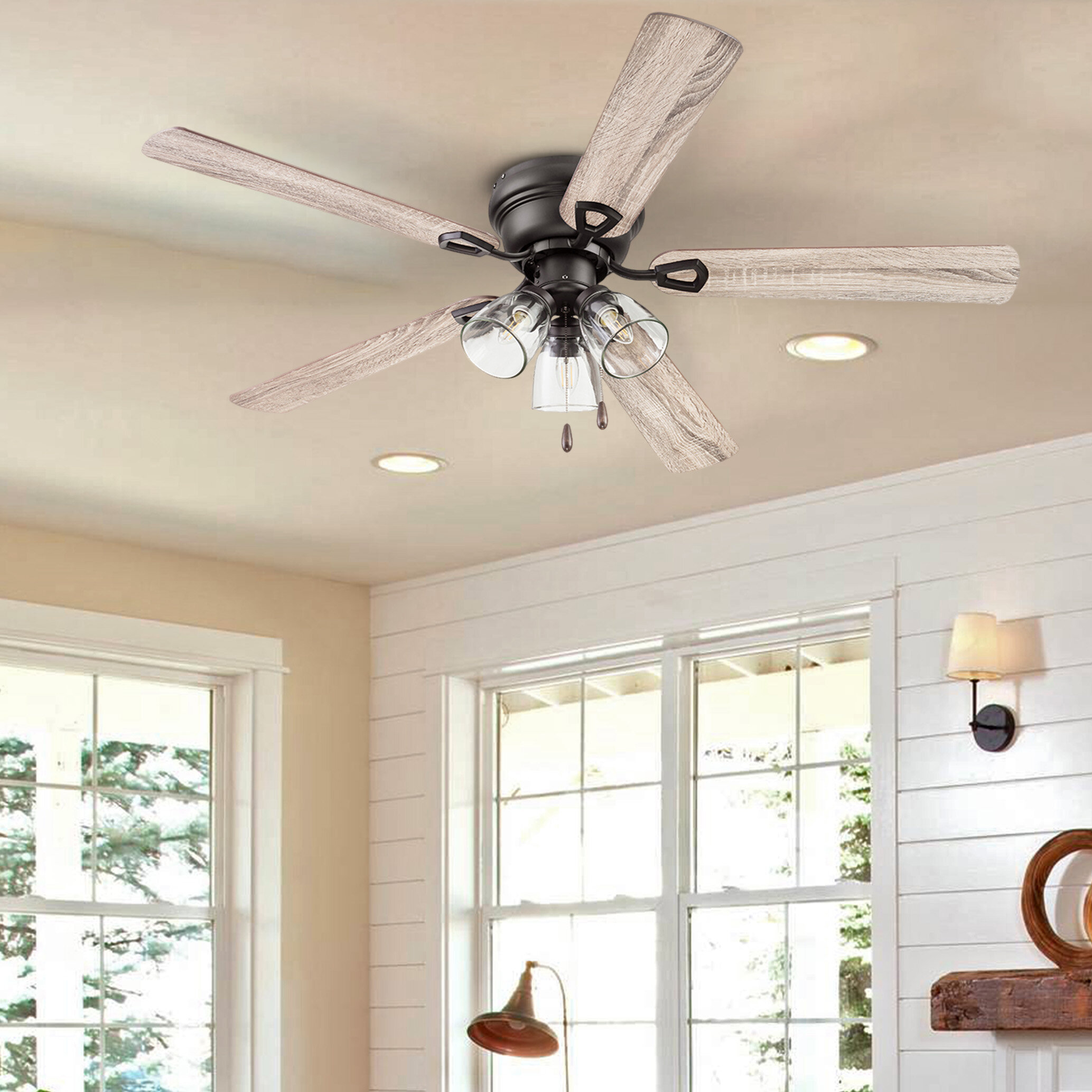 bronze ceiling fan with light