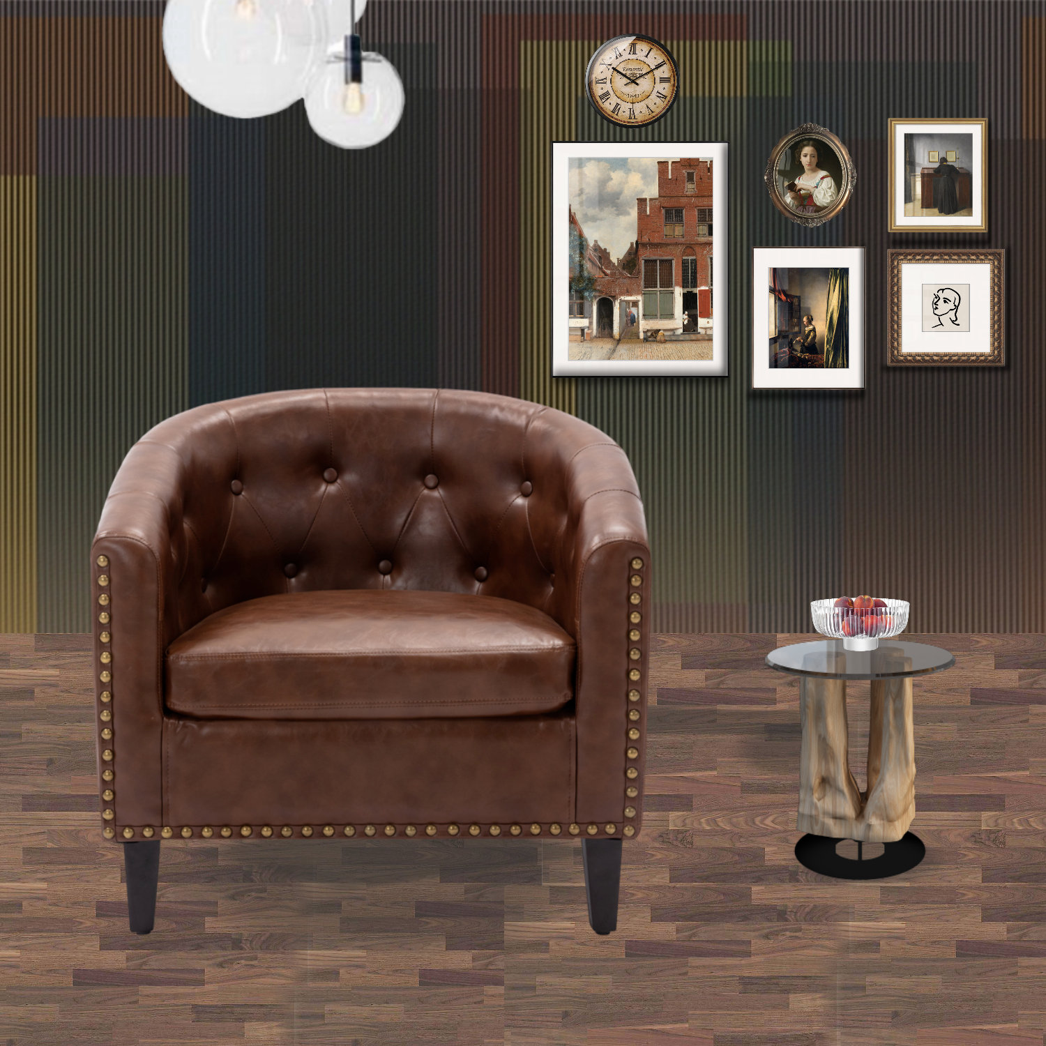 tub chair dark brown