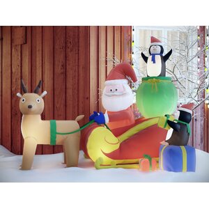 Christmas Inflatable Santa with Reindeer