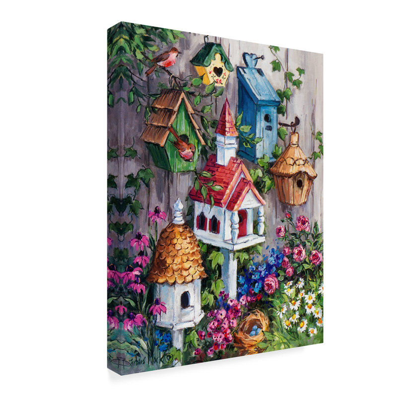 August Grove Birdhouse Cottage Acrylic Painting Print On Wrapped