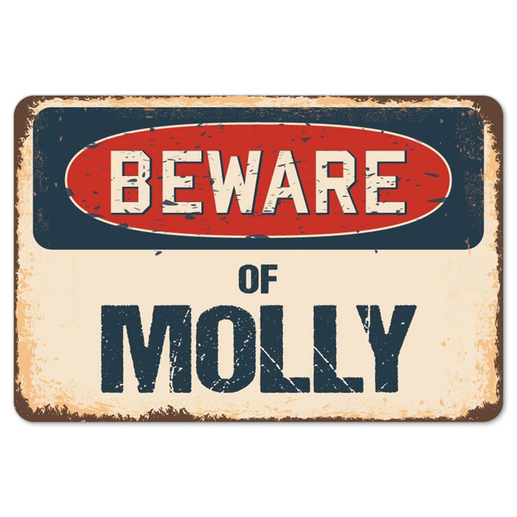 Beware Of Molly Rustic Sign SignMission Classic Rust Wall Plaque Decoration 
