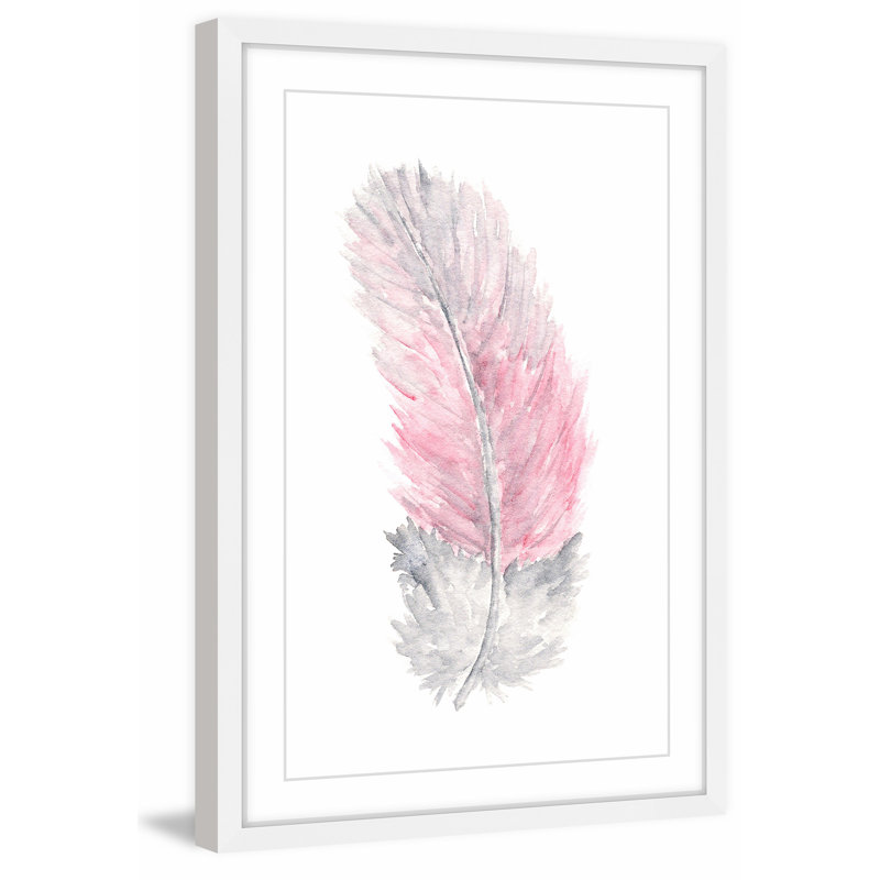 Pink Feather By Thimble Sparrow Framed Painting Print Joss Main