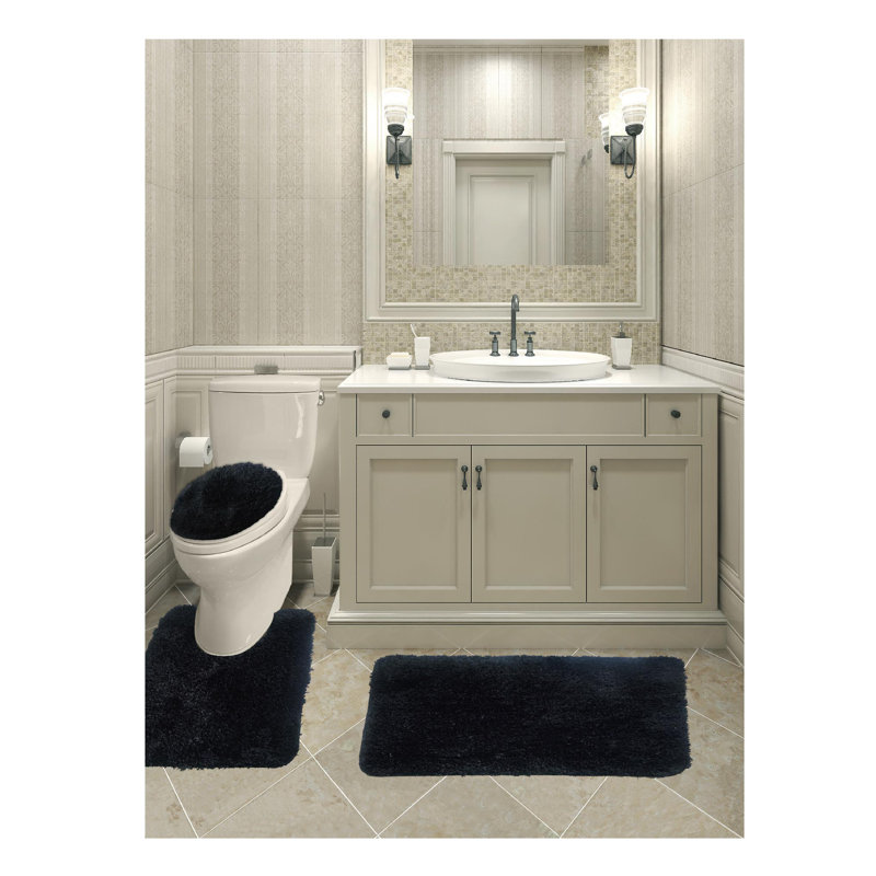 Everly Quinn Micahel Solid Plush Microfiber Bath Rug Set Reviews Micahel Solid Plush Microfiber Bath Rug Set