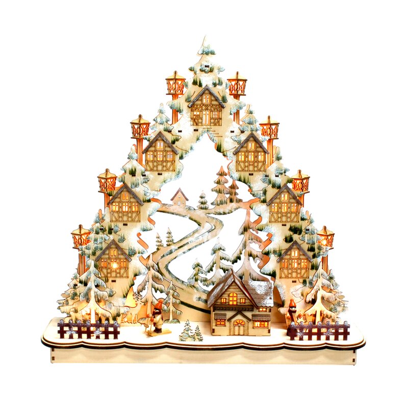 The Holiday Aisle® Laser Cut Christmas Village with Lights & Reviews ...