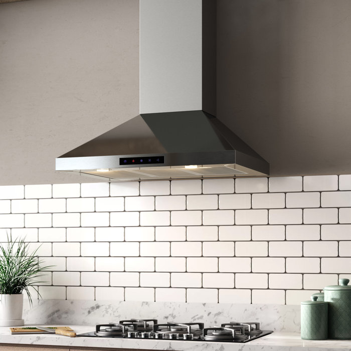 36 Kitchen Bath Collection Stl90 Led Stainless Steel Wall Mounted Kitchen Range Hood With High End