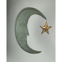 Red and Orange Moons Fire Burst Crescent Resin Moon Wall Hanging