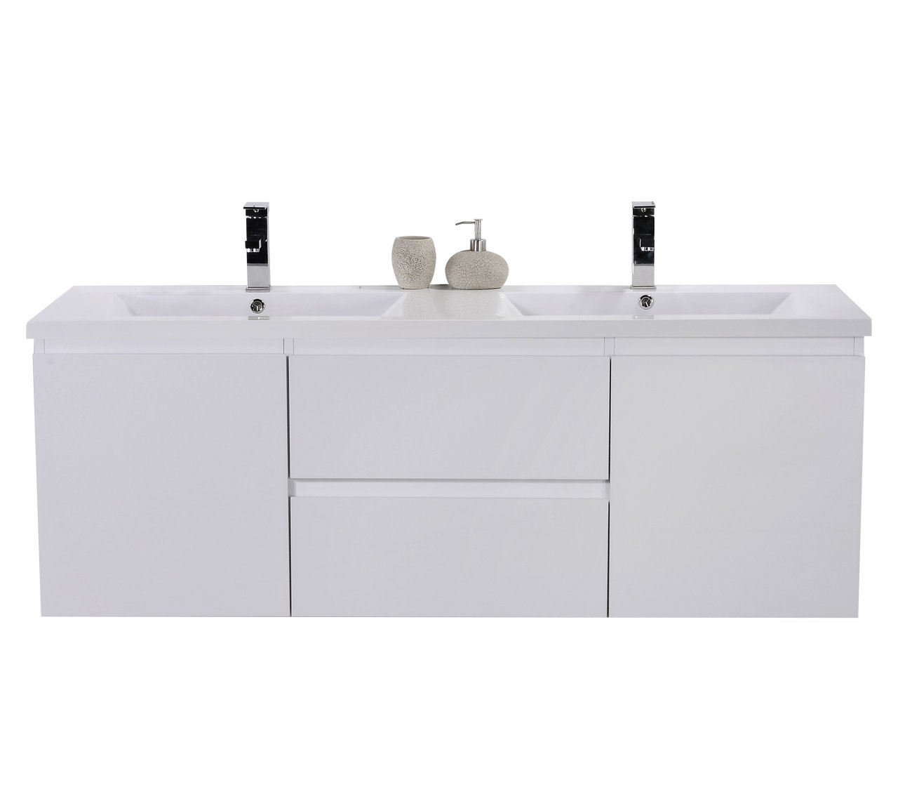 Orren Ellis Goodlow Pre 60" WallMounted Double Bathroom Vanity Set
