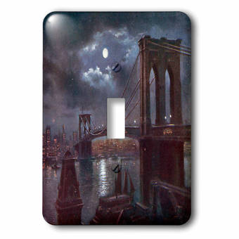 3drose Brooklyn Bridge And The River At Night With A Full Moon 1 Gang Toggle Light Switch Wall Plate Wayfair