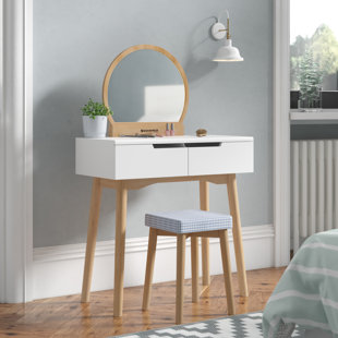 narrow white dressing table