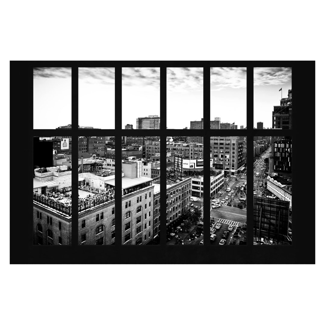 View of New York Through a Window 2.9m x 4.32m Textured Matte Peel & Stick Wall Mural