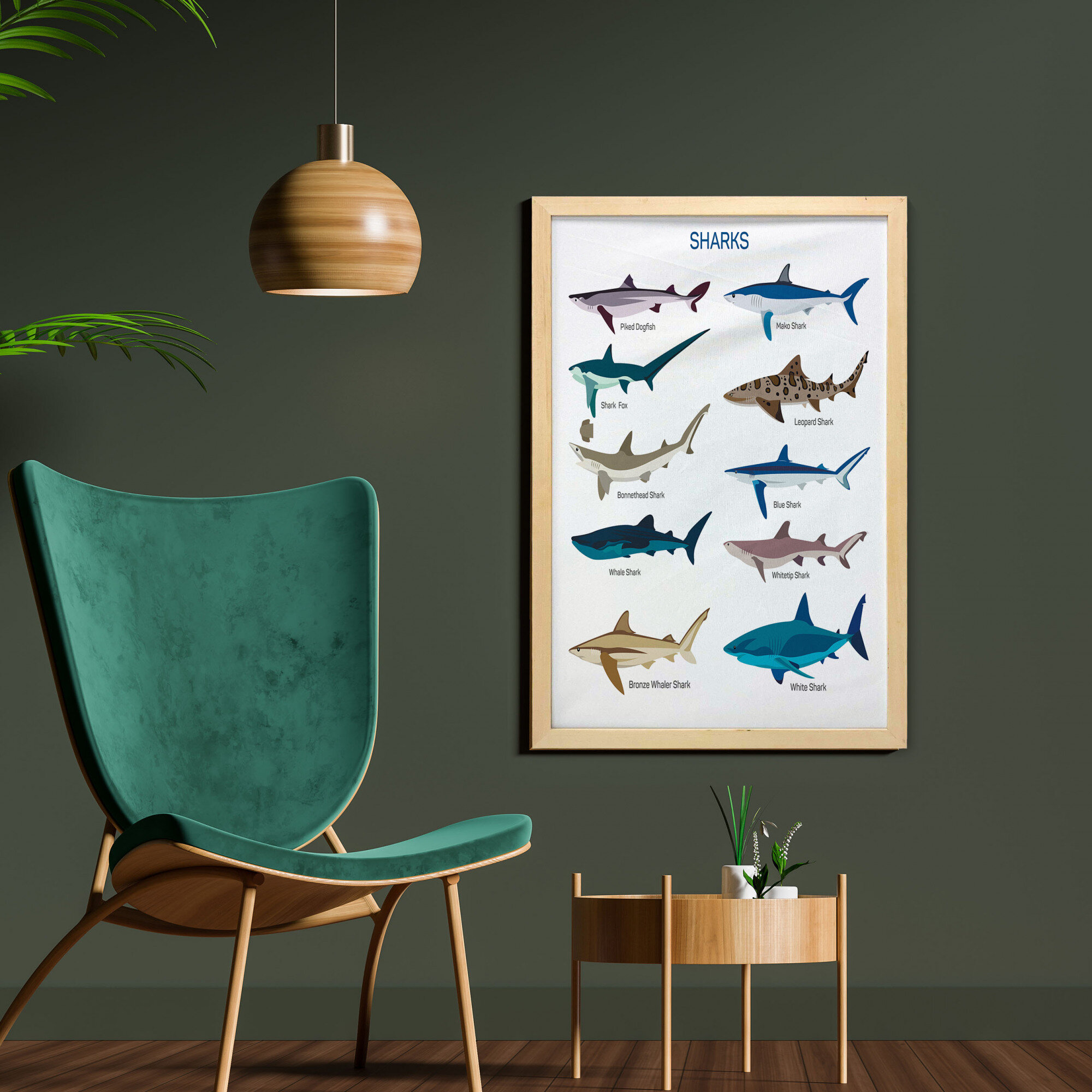 East Urban Home Types Of Sharks Pattern Whaler Piked Dogfish Whale 