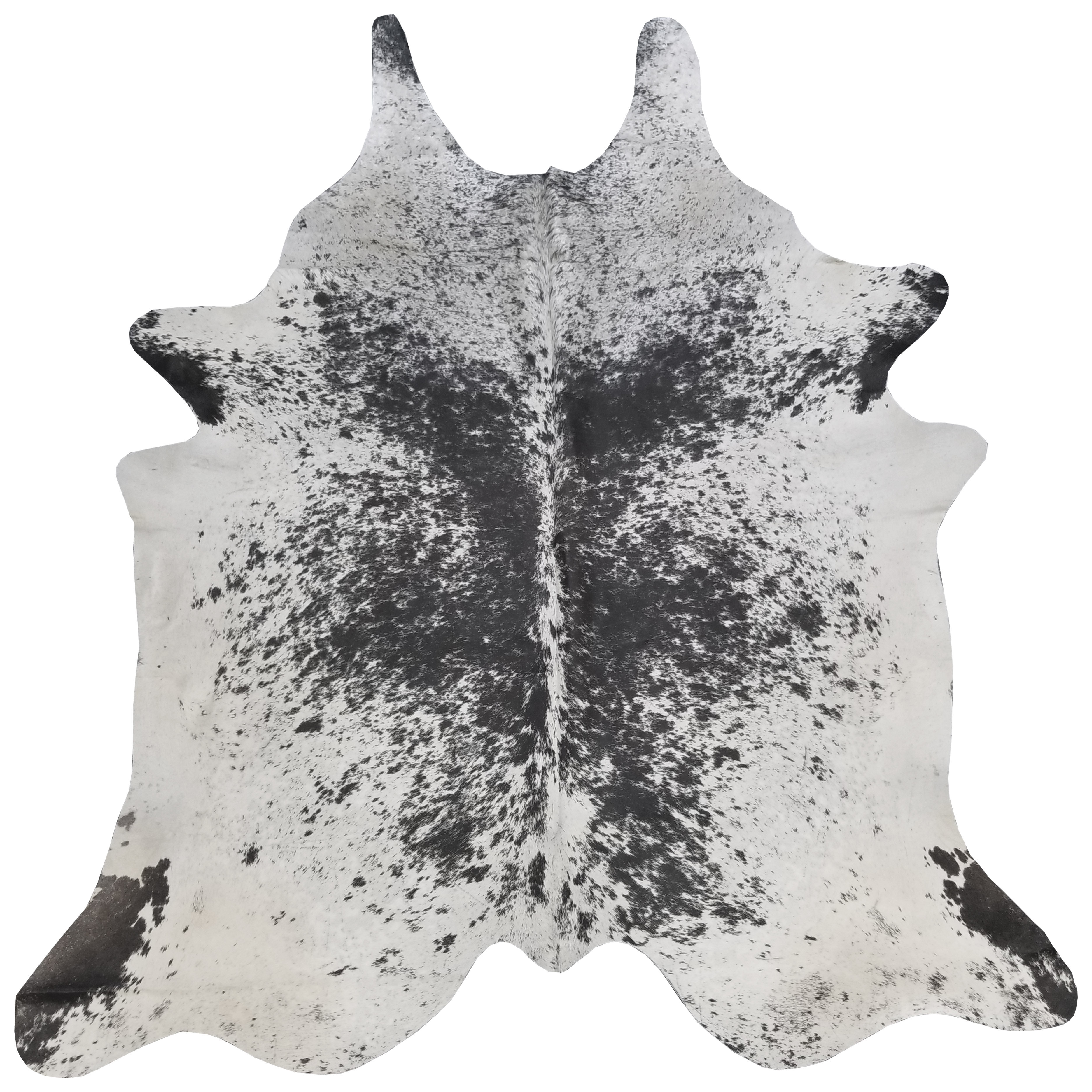 Black and White Brazilian Cowhide Rug Cow Hide Area Rugs Skin Leather Size LARGE 