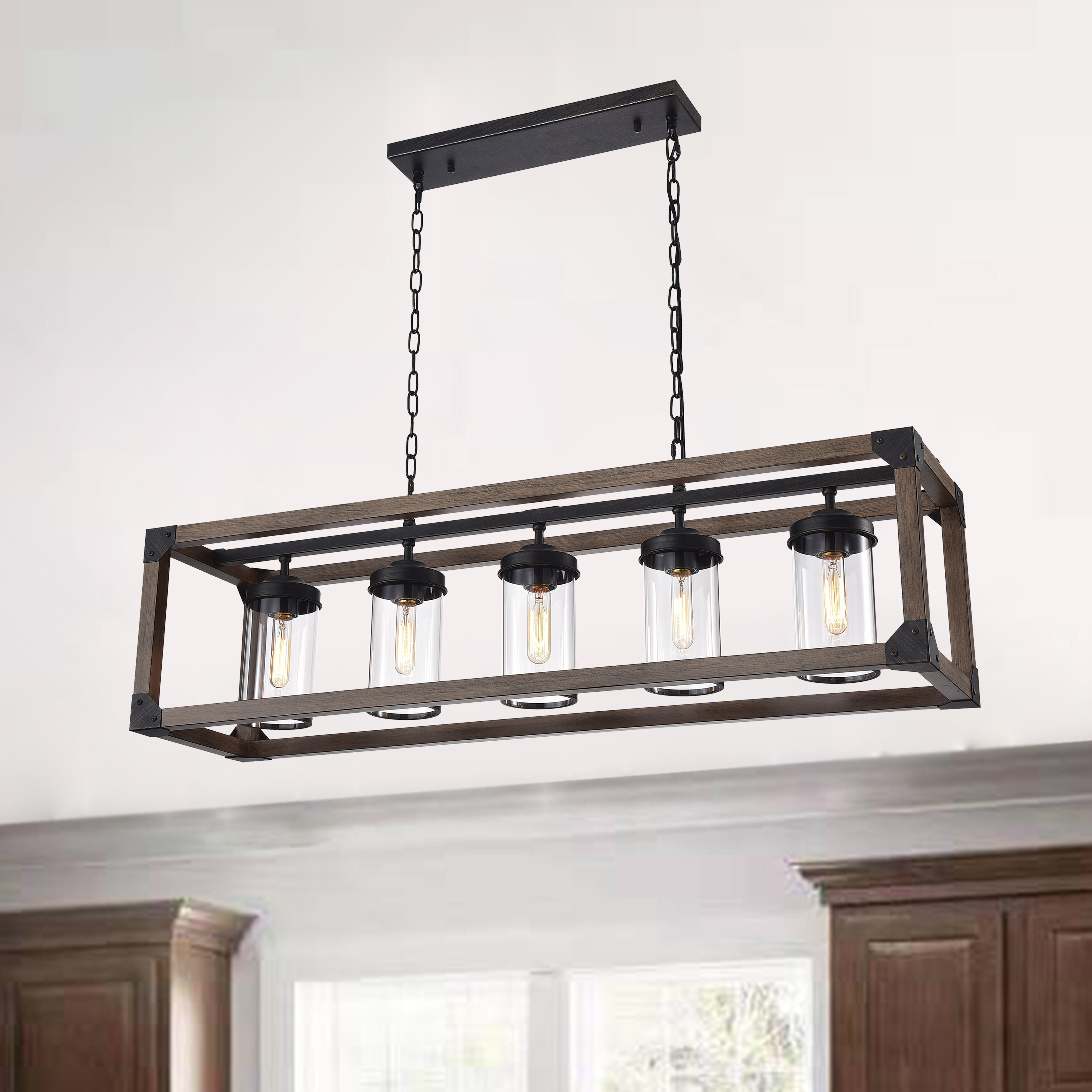 Trent Austin Design® Kewstoke 5 - Light Kitchen Island Linear Pendant ...