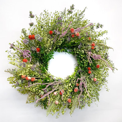 handmade dried spring posies wreath