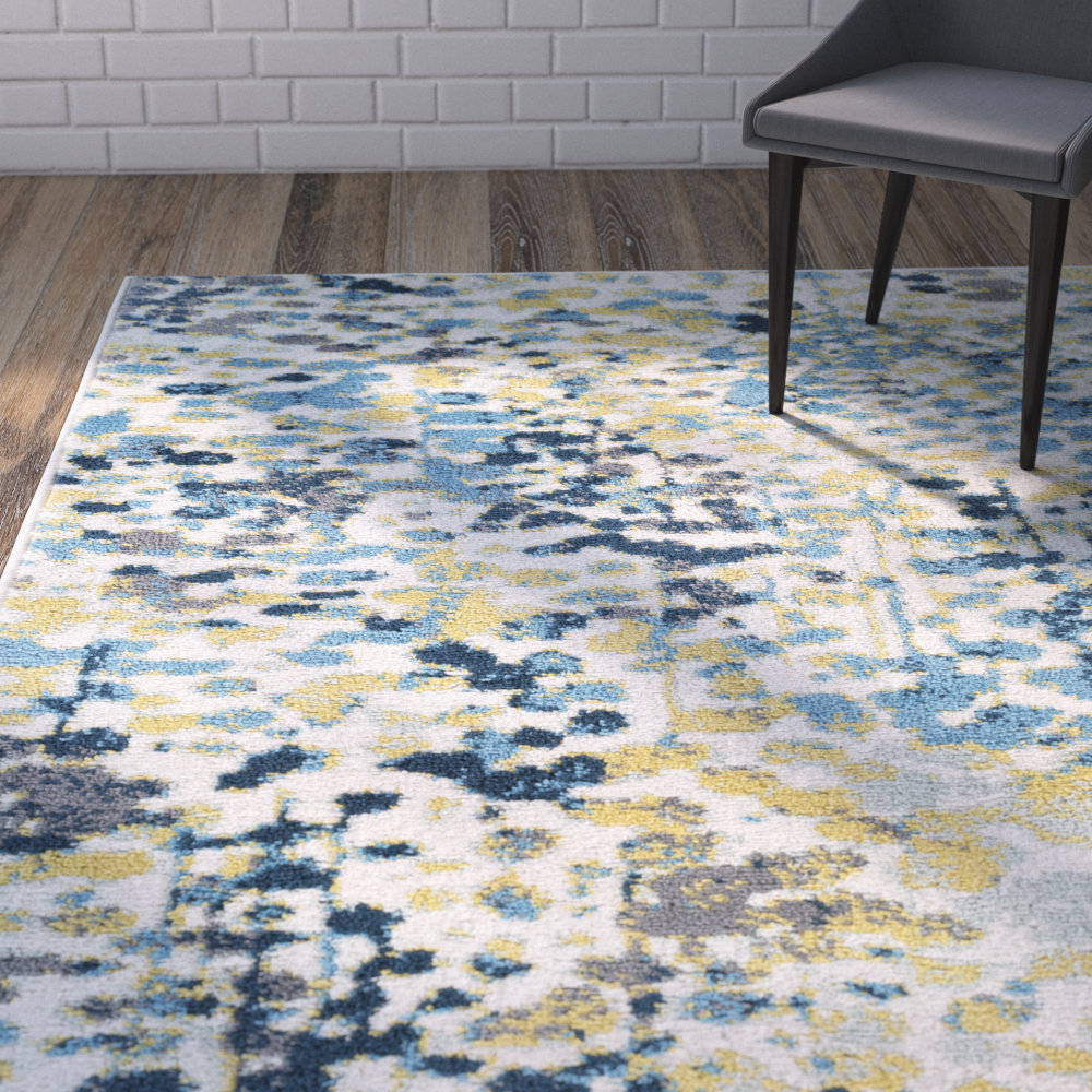 Wrought Studio Ladson Yellow Blue Area Rug Reviews Wayfair