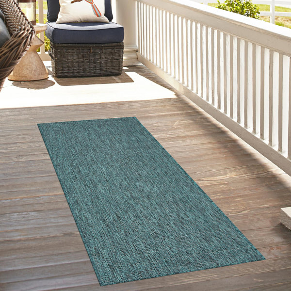 Breakwater Bay Sevim Power Loom Teal Indoor/Outdoor Rug & Reviews | Wayfair