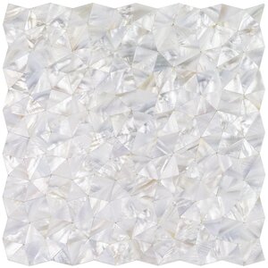 Lokahi Random Sized Glass Pearl Shell Mosaic Tile in Polished White/Pearl