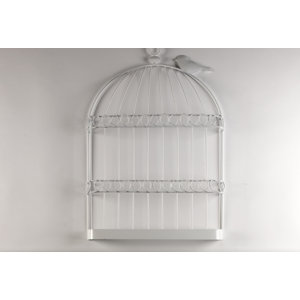 Birdcage White Wire Wall Du00e9cor