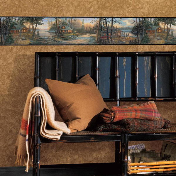 York Wallcoverings Portfolio Ii Cabin Fever 15 X 9 Scenic Border