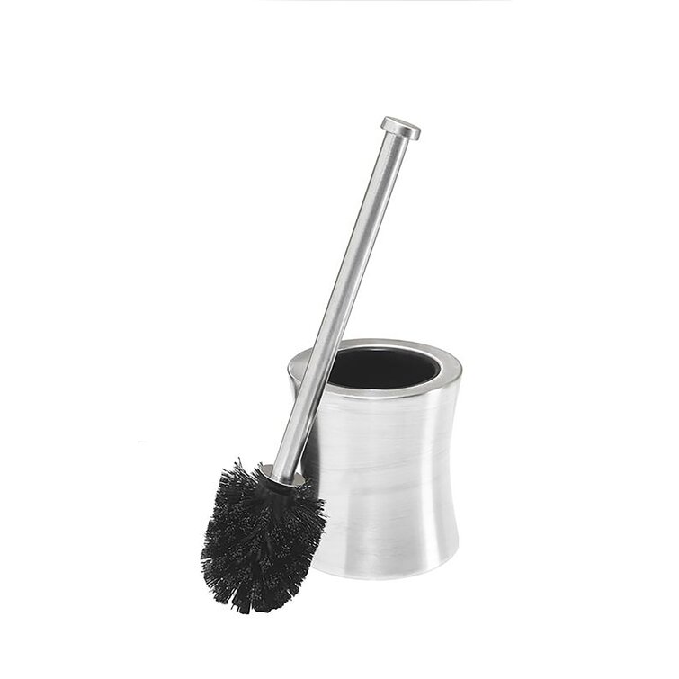 Stainless Steel Gold Finish Long Toilet Brush and Holder Set Rust Resistant 