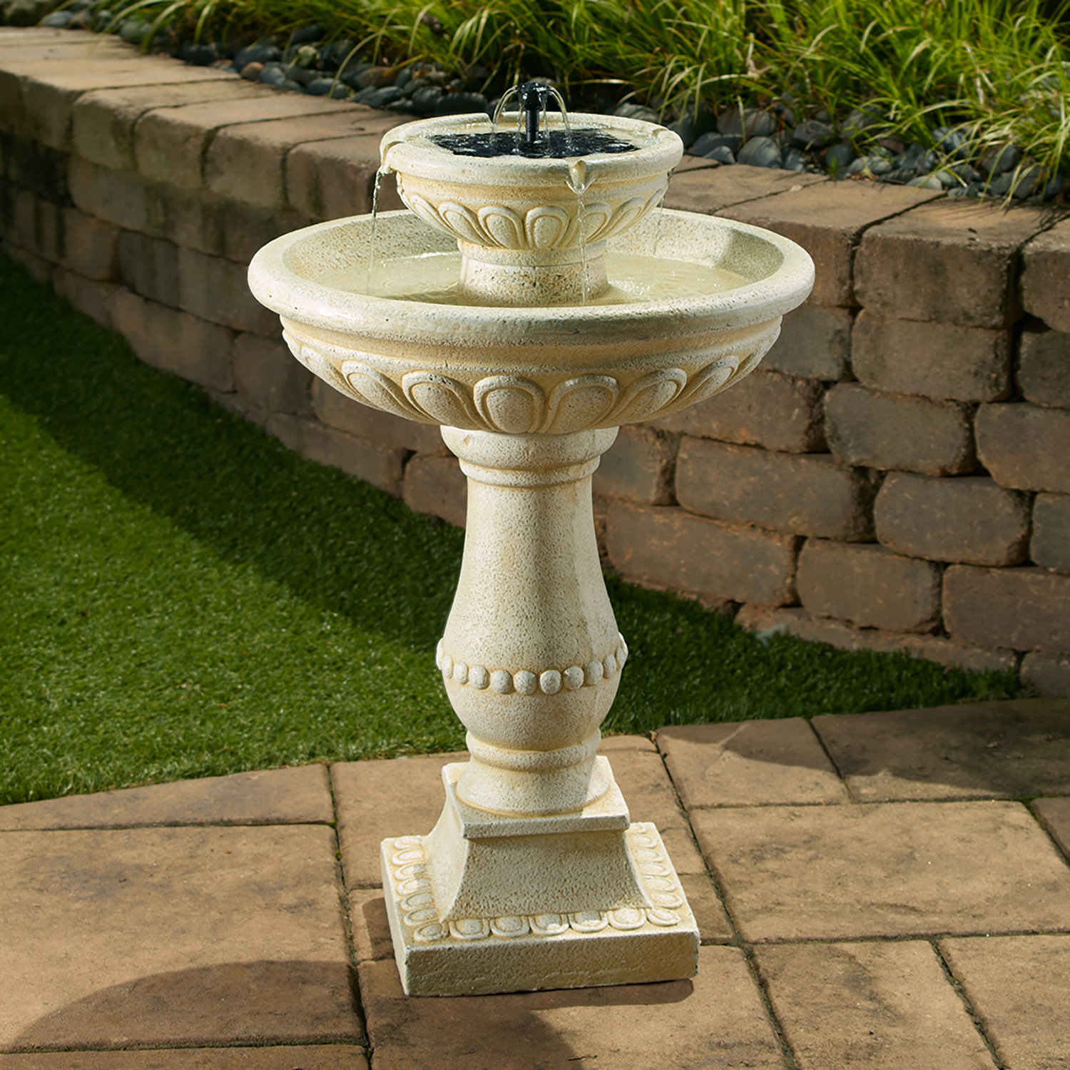 Ophelia Co Fike Glass Fiber Reinforced Concrete Gfrc Solar Fountain Wayfair