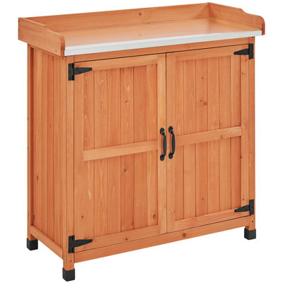 40? H Garden Potting Bench Table with Lockable Castors