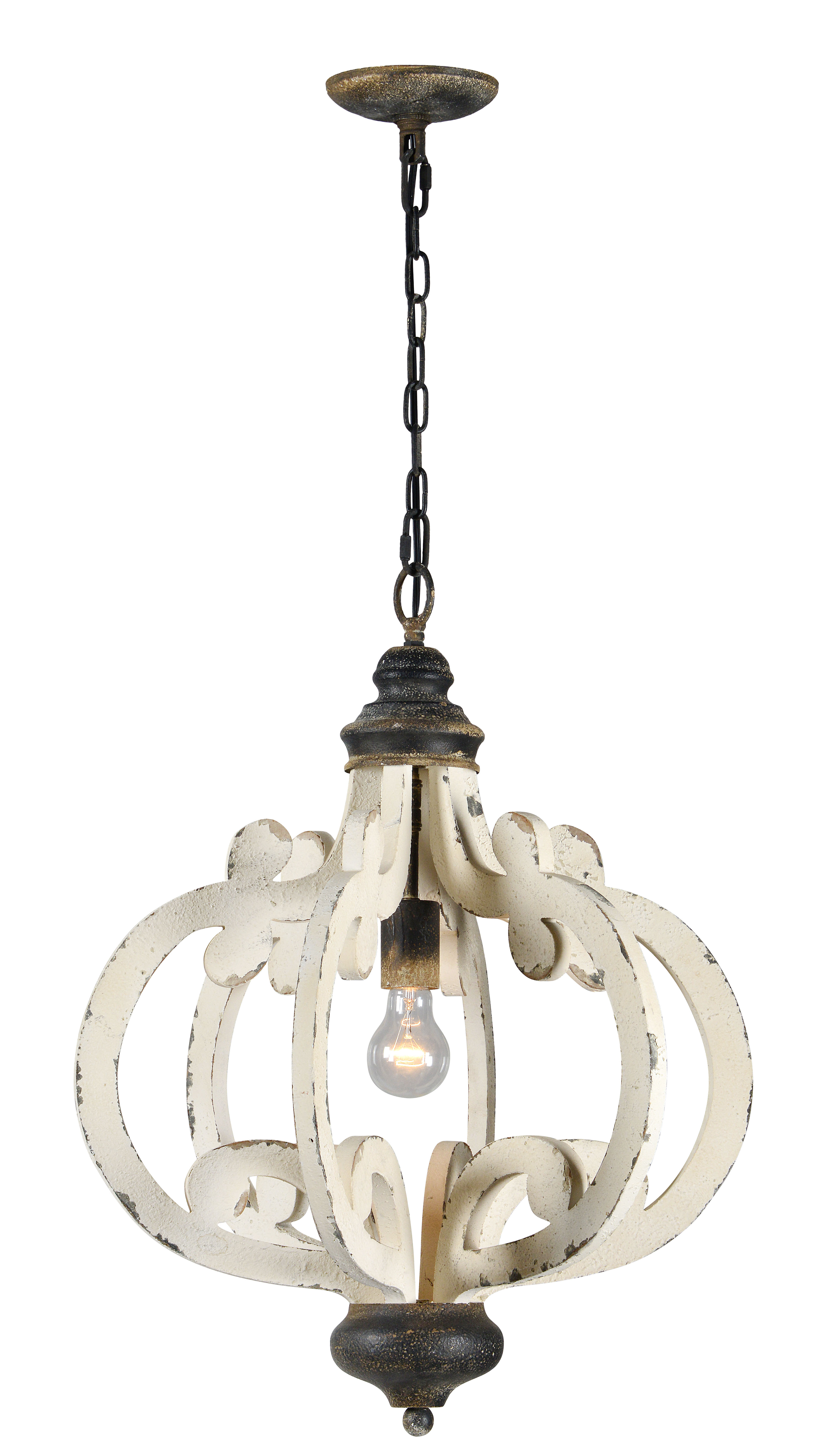 Ophelia Co Diggs 1 Light Single Globe Pendant With Wrought Iron Accents Wayfair