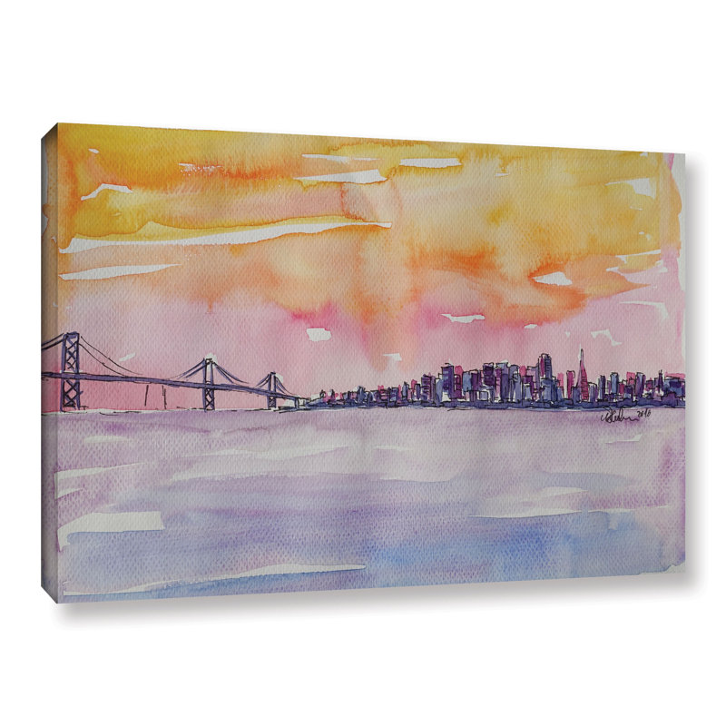 Wrought Studio Bay Area Skyline Painting Print On Wrapped Canvas