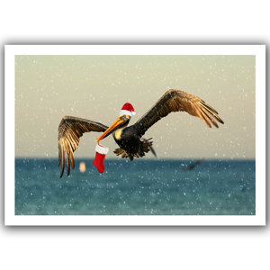 Christmas Pelican1' by Lindsey Janich Photographic Print on Rolled Canvas