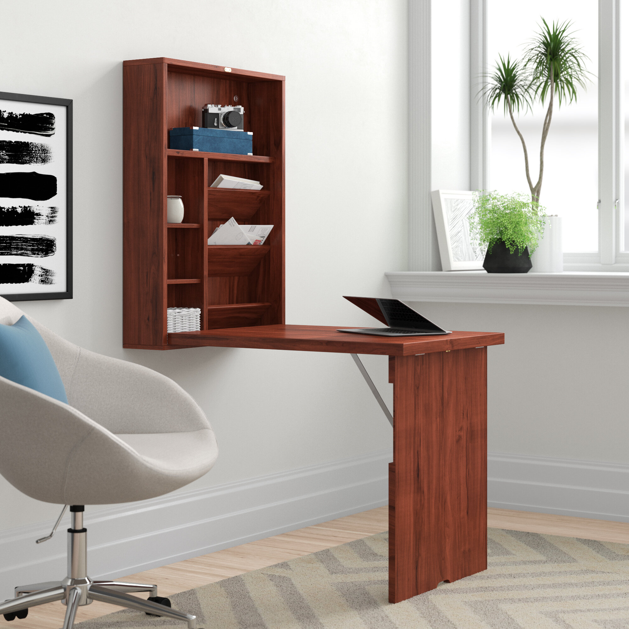 Zipcode Design Rossville Floating Desk With Hutch Reviews