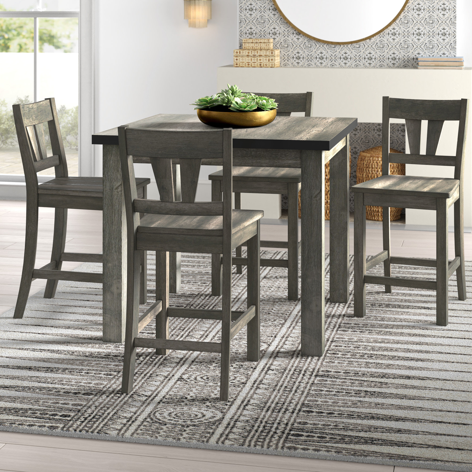 katarina 5 piece extendable solid wood dining set