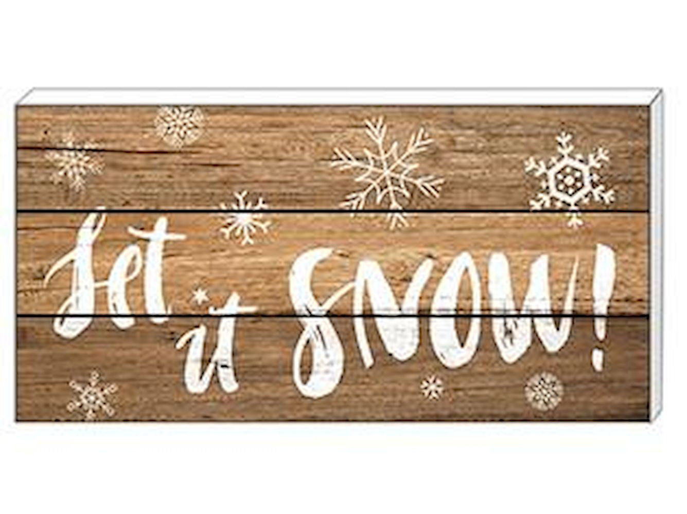 The Holiday Aisle Let It Snow Vintage Block Sign Wall Decor Wayfair