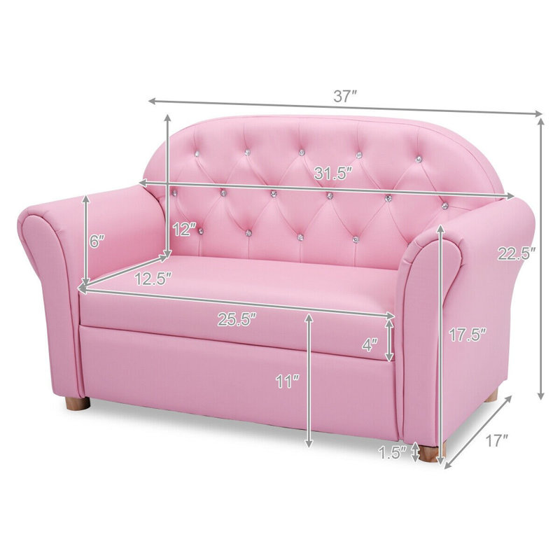pink kids sofa