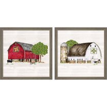 Winter horse and barn quilted wall hanging