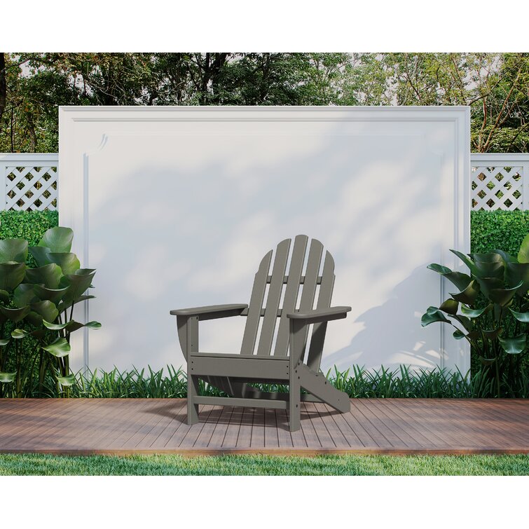 POLYWOOD AD4030GY Classic Outdoor Adirondack Chair Slate Grey 