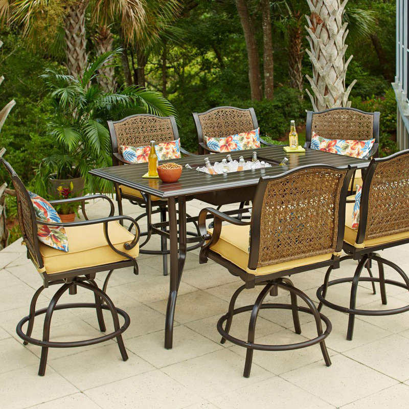 Bay Isle Home Sierra 7 Piece Bar Height Dining Set with ...