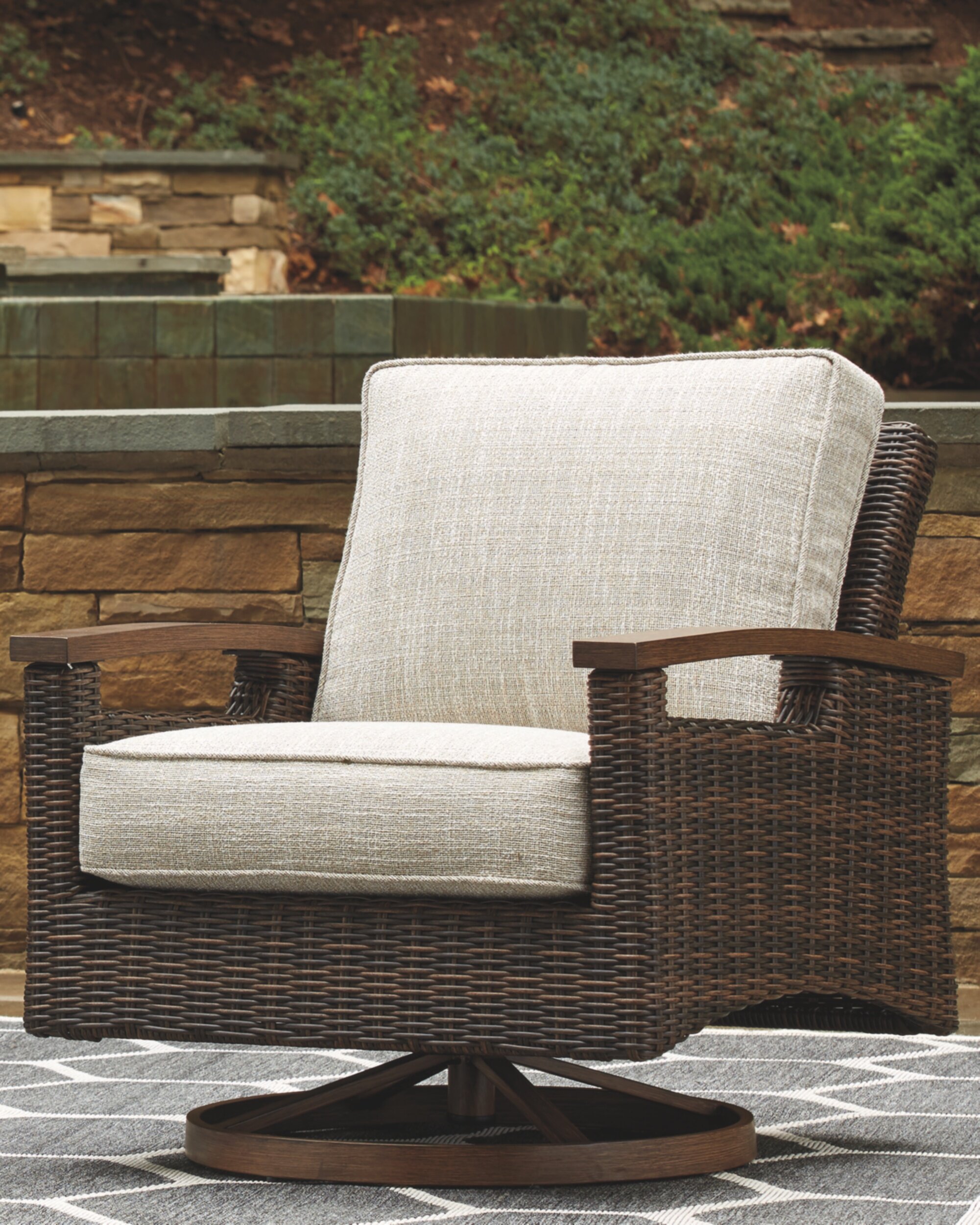 Highland Dunes Estill Swivel Patio Chair With Cushions Reviews Wayfair