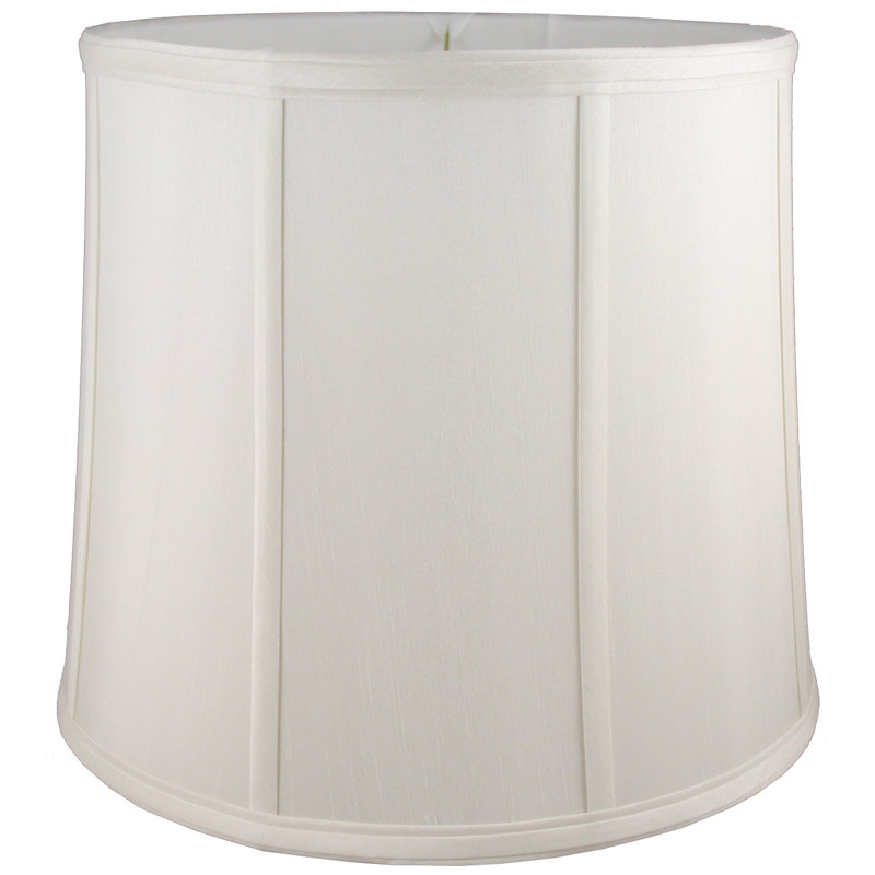 white silk drum lamp shade