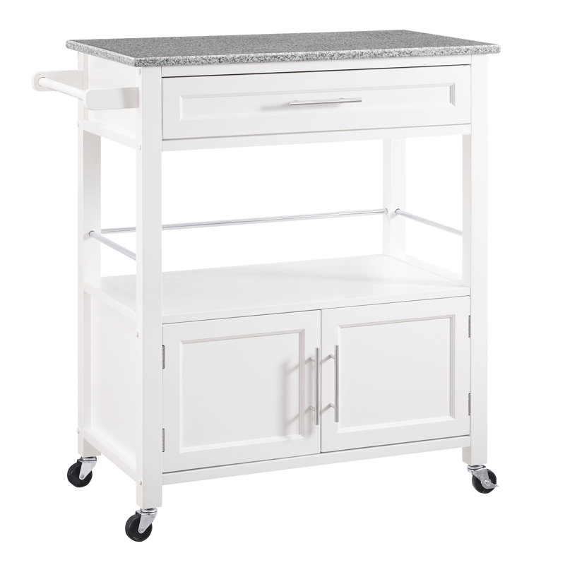 Andover Mills Snow Kitchen Island With Granite Top Reviews Wayfair Snow Kitchen Island With Granite Top