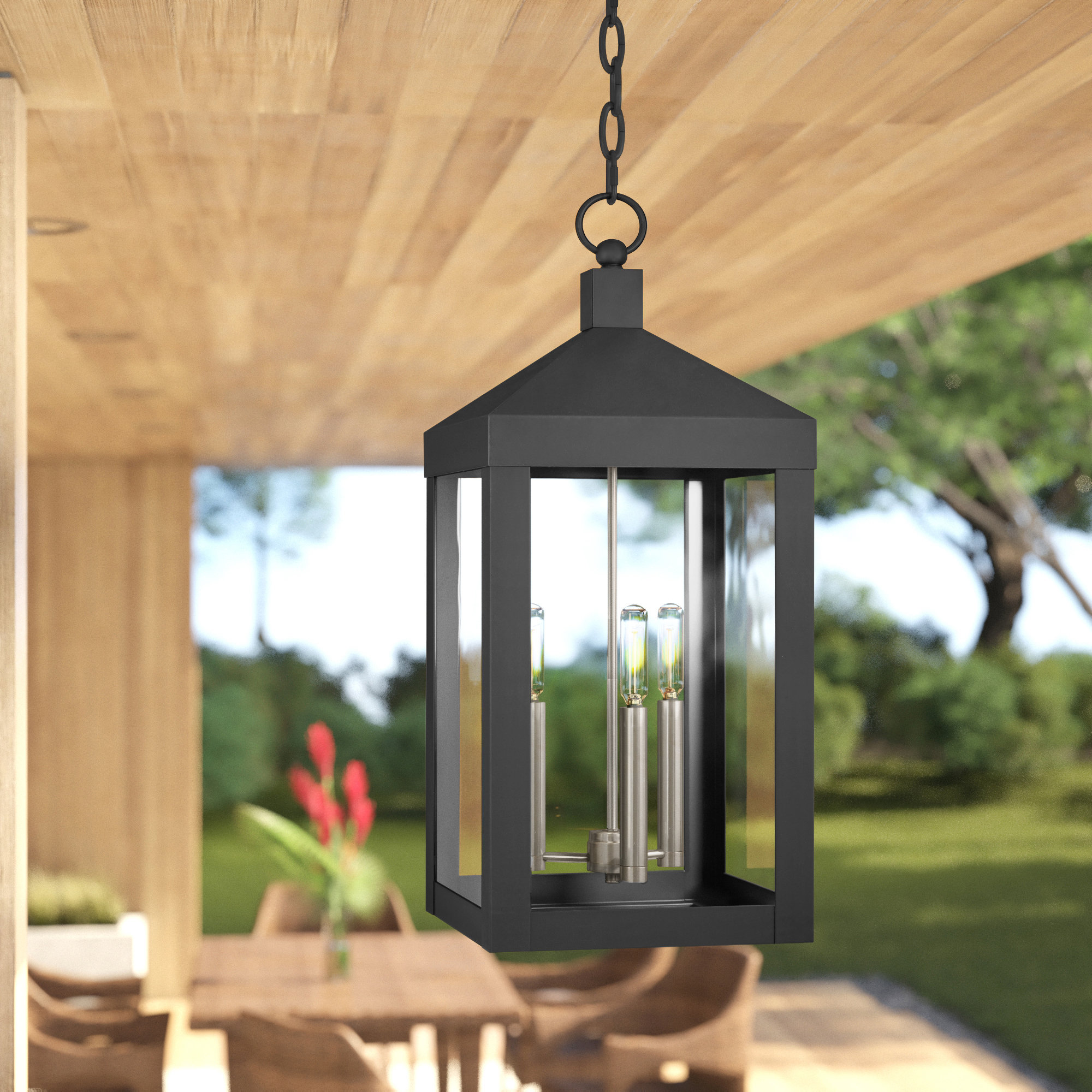Bulb 18.5'' H Outdoor Hanging Lantern 