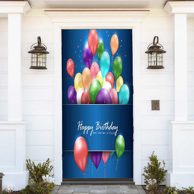 The Holiday Aisle Balloon Decoration For Birthday Door Mural Wayfair
