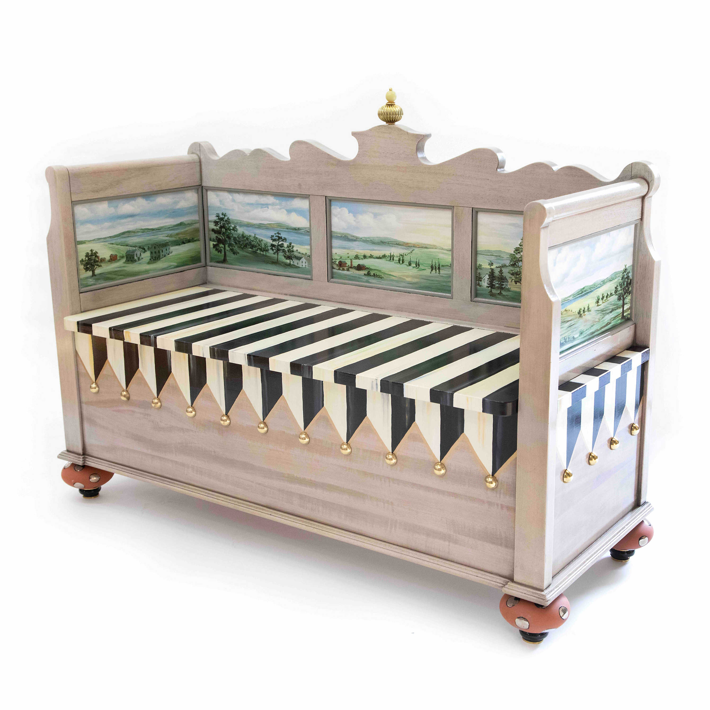 Mackenzie Childs Wood Storage Bench Wayfair