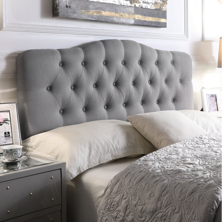 Headboard Fabric Upholstered Full/Queen Size Headboard With Modern Linen Tufted 
